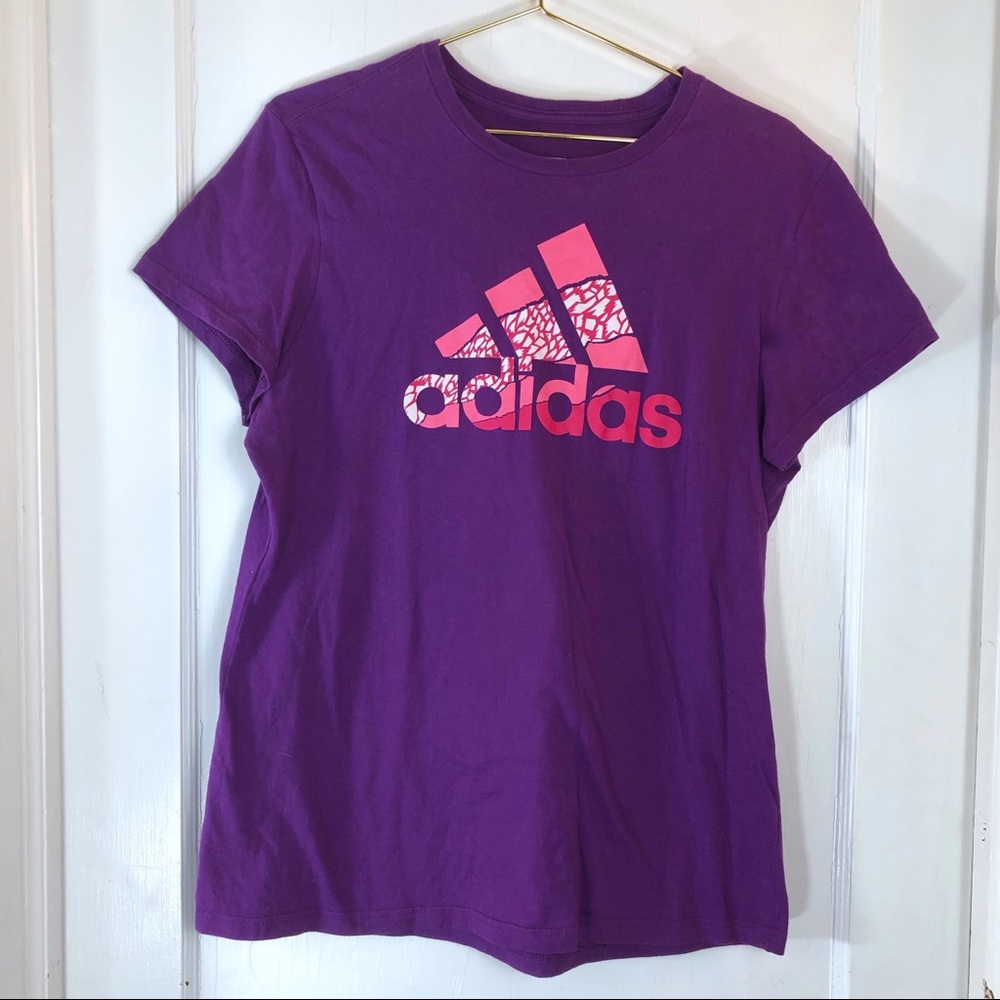 Adidas Purple Cotton Go-To Tagless Tee Size XL